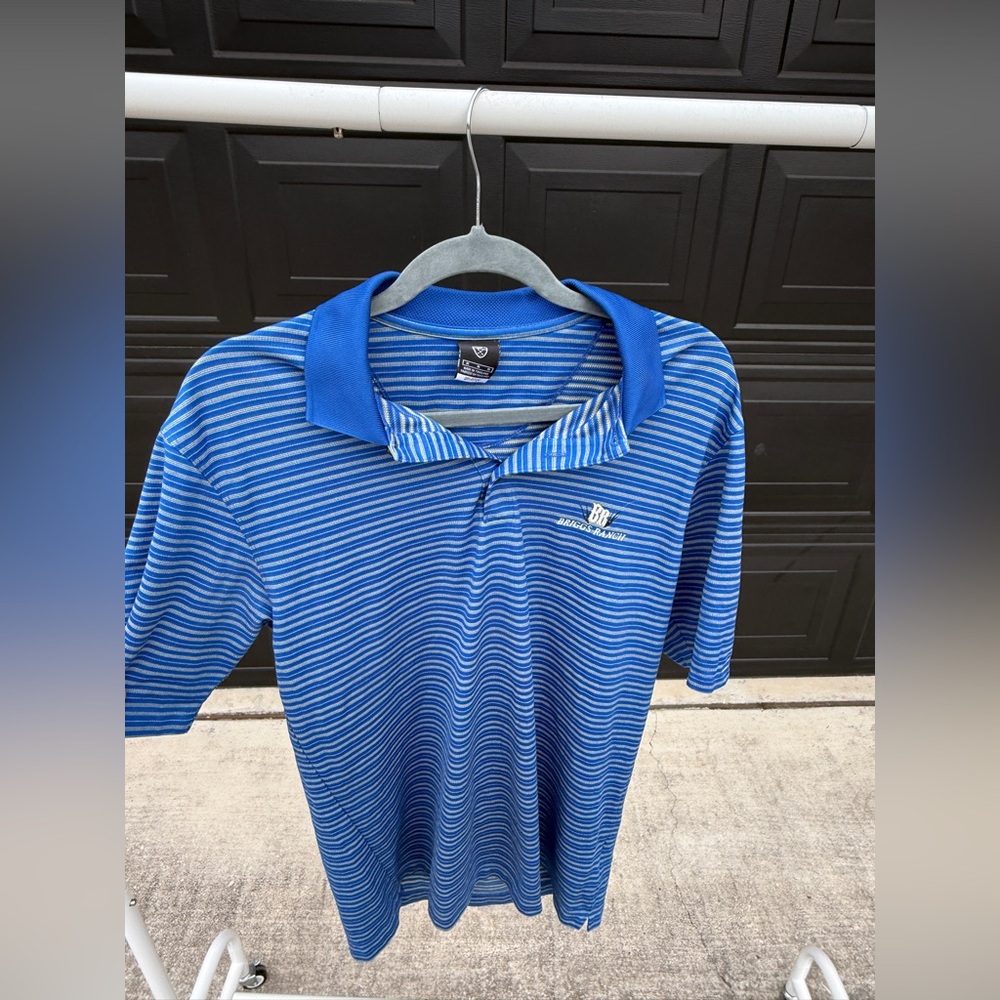 Nike Dri-Fit Briggs Ranch Striped Polo Shirt Blue